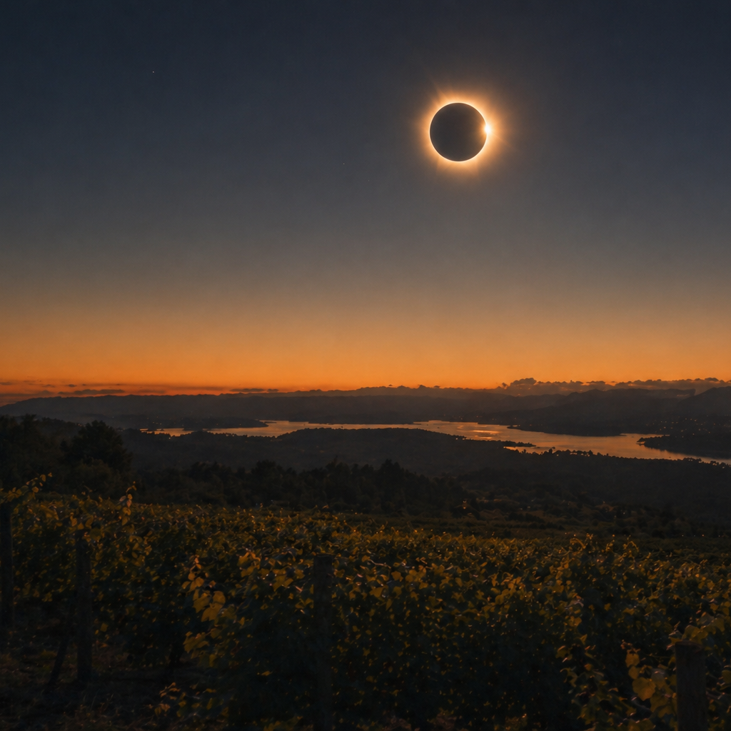 Eclipse entre viñedos: ver el eclipse + cata en viñedo